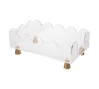 BUTIFULSIC Luxury Acrylic Napkin Holder with Metal Legs, Rectangle Tissue Storage Box for Bathroom and Kitchen, Artistic Facial Tissue Dispenser for Hotel and Home Use