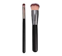 BUTIFULSIC Makeup Foundation Brushes and Aluminium Handle with Artificial Fiber 2pcs for Even Application Specially Designed for Face and Hard to Reach Areas, Suitable for Daily