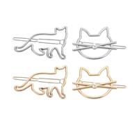 BUTIFULSIC Metal Hair Clips Stylish Accessories 4pcs for Women Cat Shaped Decorative and Use Barrettes Suitable for Daily Life and Appointment