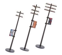 BUTIFULSIC Miniature Plastic Telegraph Poles Model for DIY Decoration Micro Landscape Accessories for Sand Table Scenes Creative Scale Micro Telegraph Poles for Model Train and Polar Express