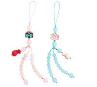 BUTIFULSIC Mobile Phone Strap Color Featuring Comfortable Finger Grip Phone with Crystal Material Chinese Style and Anti-drop Function and Art Crafts Suitable for Daily Lives