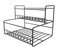 BUTIFULSIC Multi-functional Iron Storage Rack for Kitchen Pantry and Milk Tea Store, Stable Black Iron Syrup Rack and Candy Holder Organiser for Home Storage