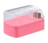 BUTIFULSIC Nail Drill Bits Storage Organizer Box Built Cleaning Brush Manicure Tool Display Case for Home and Salon Nail Art Practice