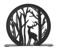 BUTIFULSIC Napkin Holder Modern Stylish Tissue Storage Stand Smooth with Elk and Tree Design Black Iron Dinner Napkin Organizer for Kitchen and Bar