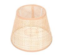 BUTIFULSIC Natural Rattan Lampshade Softens Light and Protects Bulb with E27 E14 Base Khaki Wood and Iron Material, Simple Elegant Design for Table Lamp for Living Room and Personal Home