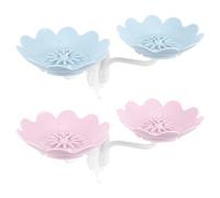 BUTIFULSIC No Drilling Wall Mounted Double Layer Lotus Shape Soap Holder 2pcs Plastic Soap Saver with Rapid Drainage and Hollow Structure for Bathrooms and Showers Random Color