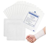 BUTIFULSIC Non-Adhesive Cotton Gauze 50Pcs 10X10Cm Breathable Bandaging Swabs for Wrapping Gauze and Injury Treatment