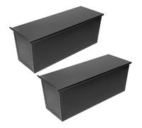 BUTIFULSIC Nonstick for Kitchen and Dining Table Use 2pcs Iron Bread Loaf Pans with Lids for Baking Rectangular Small Baking Pans with Convenient Storage Toast and Cookies
