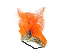 BUTIFULSIC Orange Plume Carnival Headband Headdress for Women and Men, Unique Costume Accessory with Quick Topper Feature, for Party, Pageant, and Atmosphere Layout Makeup Prop