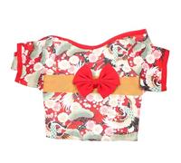 BUTIFULSIC Pet Clothes Easy to Put Red Kimono Style Comfortable Cloth Material for Small and Medium Sized Cats and Dogs for Holiday and Party Outfits