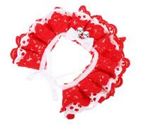 BUTIFULSIC Pet Lace Collar Cat Dog Pure Cotton Lace Red Cozy Breathable Neckwear Decor for Parties Small Pet