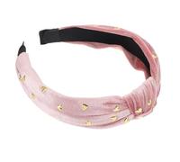 BUTIFULSIC Pink Velvet Knot Headband with Hot Drilling Decor, Creative and Wear Resistant Cloth Hair Band, Hair Decor for Xmas Parties and Photo Props