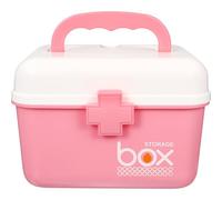 BUTIFULSIC Portable Double-Layer Medicine Box 21x16.5x15cm Pink Multi-Function - Storage Organizer for Home Medication
