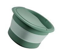 BUTIFULSIC Portable Foldable Foot Soak Basin with Massage Soles, Green Pvc Foot Washing Bucket for Relieving Fatigue, Practical Design for Home and Travel Spa Use