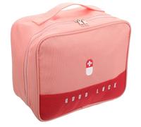BUTIFULSIC Portable Large Capacity First Aid Bag for Travel and Home, Handheld Emergency Medicine Organizer Pouch with Multiple Compartments, Pink Sturdy Household Medicine Storage Kit