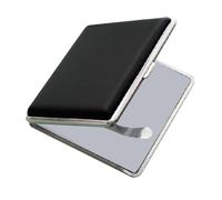 BUTIFULSIC Premium with Metal Clip and Pu Leather Cigarette Case Black Can Hold 20, Easy to Carry Against Damp, Stylish Storage Box for Men