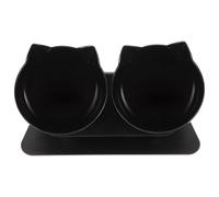 BUTIFULSIC Raised Pet Feeder Double Dog and Cat Feeding Bowls with Anti-fall Plastic Animal Shape Design, 15° Neck Support Feeding Bowl for School Season Decor and Packaging Gift