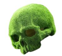 BUTIFULSIC Realistic Green Mossy Skull Resin Hideout for Reptiles, Stress Reduction Lizard Shelter with Smooth Nonabrasive Finish, for Gecko and Aquatic Animals in Aquarium Tanks