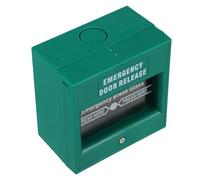 BUTIFULSIC Resettable Manual Break Glass Fire Alarm Button Emergency Call Point with Key Reset Green Fire Exit Control Switch for Building Safety