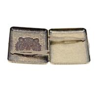 BUTIFULSIC Retro Alloy Cigarette Case Flipping Cover and Buckle Design Embossed Pattern Metal Tobacco Holder for 20 Cigarettes Portable and Fashionable for Smokers
