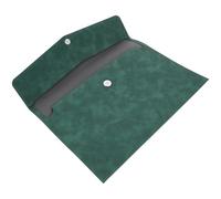 BUTIFULSIC Reusable File Bag Faux Leather Document Pouch Portable Safe to Use Green Office File Holder for Business Travelers and Office Workers