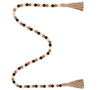 BUTIFULSIC Rustic Wood Bead Garland Wall Beaded Hanging Accent Hanging Ornament with Tassels Easy to Install Hemp Rope Beaded String Decoration, Farmhouse Style for Door and Garden