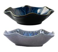 BUTIFULSIC Seasoning Plates Dipping Dishes 2pcs Ceramic with Special Pattern Shape, Microwave Safe and Wear Resistant for Serving Vinegar Or Nuts in Kitchen