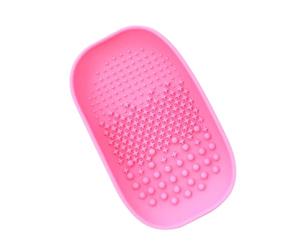 BUTIFULSIC Silicone Makeup Brush Cleaning Plate Cleans Brush Hair Washing and Maintenance Handheld Scrubber Pad with Water-fillable Design Random Color for Women