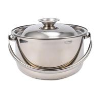 BUTIFULSIC Stainless Steel 16cm Cooking Pot with Lid and Handle, Multifunctional Soup and Noodle Stockpot for Gas Stove, High Temperature Resistant Kitchen Steamer Bowl