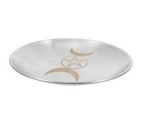 BUTIFULSIC Stainless Steel Pentagram Altar Candle Plate Decorative Tray for Rituals and Ceremonies Metal Display Holder with Smooth Surface for Home Temple and Sacrificial Offerings