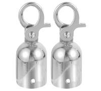 BUTIFULSIC Stainless Steel Rope End Stopper with Hook for Secure Fastening and Easy Installation, Metal Wire End Caps with Elegant Design, for Stanchions and Rope Barriers,