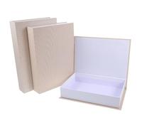 BUTIFULSIC Storage Boxes with High Realism, Linen and Paper Material 3pcs Vintage Multi Functional that Look like Books Decorative Fake Book Decoration for Office and Bookshelf Coffee Table