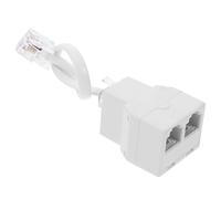 BUTIFULSIC Telephone Line Splitter Adapter Divides Single Phone Jack into Two Connections Detachable with Four-core Rubber and Plastic Design Sleek White Appearance for Home Phone Lines