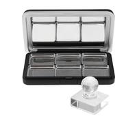 BUTIFULSIC Travel Eyeshadow Storage Case with 6-grid Multi-grid Design, Black as Material Blusher Box with No Odor, Stylish and Simple Look for Female Friends and Mom