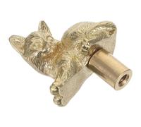 BUTIFULSIC Vintage Golden Brass Cat Shape Cabinet Door Pull Knob, Decorative and Artistic Drawer Handle with Stable and Firm Build, Easy to Clean, for Kitchen and ’ Rooms