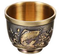 BUTIFULSIC Vintage Metal Liquor Cup Zinc Alloy Tea Cup in Golden Colour, Stable and Not Easy to Break, for Banquet and Entertaining Friends and Family