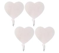 BUTIFULSIC Wall Hooks for Kitchen and Living Room Practical Hanging Solutions 4pcs Wooden Heart Shaped with Finely Polished Modern Rustic Wall Mounted Coat and Towel Hangers