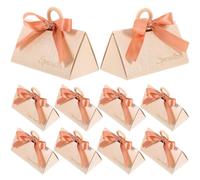 BUTIFULSIC Wedding Candy Boxes Easy to Carry and Store Unique Design with Ribbon and Wood Beads 20pcs Paper Treat Boxes Sophisticated Party Favour for Wedding and Birthday Parties