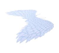 BUTIFULSIC White Angel Wings Costume Non-woven Fabric Creative Role Playing Accessory with Unique Devil and Angel Print Design for Adults Party and Stage Performance for Halloween
