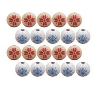 BUTIFULSIC Wooden Beads for Christmas Craft Projects and Handmade Decorations Christmas Easy to Use with Snowflake Pattern 60pcs with Smooth Surface for DIY Loose Beads Crafts