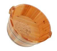 BUTIFULSIC Wooden Foot Soaking Tub 36Cm Diameter 16Cm Height Foot Bath Bucket Pedicure Bowl for Home and Travel and Detox Washing Basin