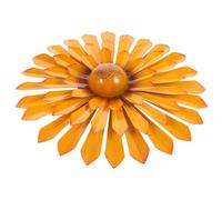 BUTIFULSIC Yellow Iron Flower Wall Ornament Metal Wall Sculpture Hanging Garden Decoration for Bedrooms Or Shopping Mall Nature Style Year-round Outdoor Art