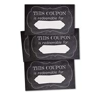 BUTIKUMI 50 Black Coupon Cards, Coupons for Mom, Wife, Husband, Business