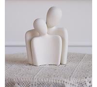 BUTILIVEEN Couple Gifts, Ceramic Couple Sculpture Decor, Anniversary Wedding for Her, Valentines Day Gifts for Wife Husband, Abstract Figure Statue for Home Decoration, Small, White
