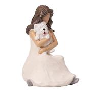 BUTILIVEEN Woman with Dog Figurines, Resin Angel Dog Figurine for Dog Lovers, Sympathy Dog Memorial, Pet Loss Gifts, Westie Gifts for Women, Friends