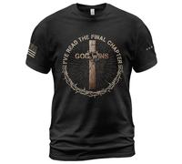 BUTILY I've Read The Final Chapter God Wins Christian Tshirts; Men Jesus Shirts, Bible Shirts for Men 2, Black, XXL