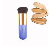 BUTIYO Foundation Brush,Chubby Makeup Brush,MIni Brush,Kabuki Make up Brush,Travel Powder Brush,Face brush for Blending, Liquid, Cream or Powder Cosmetics (1 pc) (blue)