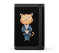 Butler Cat Men's Classic Trifold Wallet | Credit Card Holder Stylish Purse Casual Money Clip