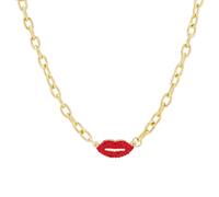 Butler & Wilson Lip Pendant Necklace GOLD