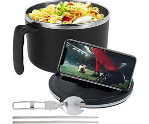 BUTORY 1200ml Rapid Ramen Bowl with Lid and Handle Instant Noodle Bowl with lid Spoon Chopsticks BPA Free Ramen Noodle Bowls Portable Soup BowlRamen Cooker Bowl for Office Home Kitchen